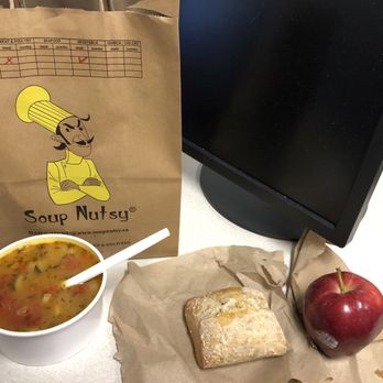 Soup Nutsy - Moroccan Madness Vegetable Medley soup with side multigrain ciabatta and apple. - Soup Near Me - Toronto, Ontario Soup Nutsy - Moroccan Madness Vegetable Medley soup with side multigrain ciabatta and apple. - Soup Near Me - Toronto, Ontario