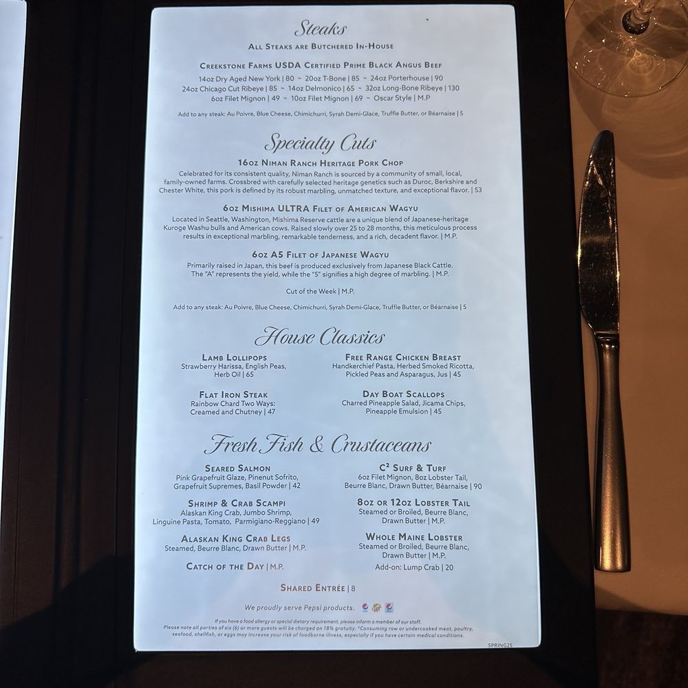 C2 Steak & Seafood - Menu 06/14/2025 - Steakhouses Near Me - Brooks, California