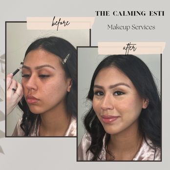 Calming Aesthetics Studio - Before and after Special Event Makeup Application - Makeup Artists Near Me - Selden, New York
