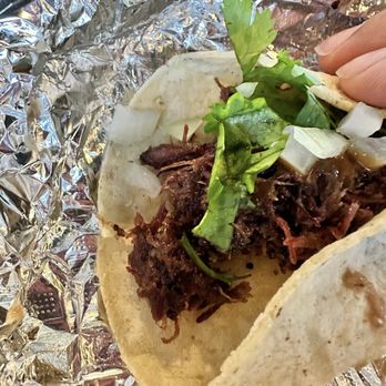 Moreno Burger Co - Barbacoa taco in a corn tortilla - Barbeque Near Me - Austin, Texas