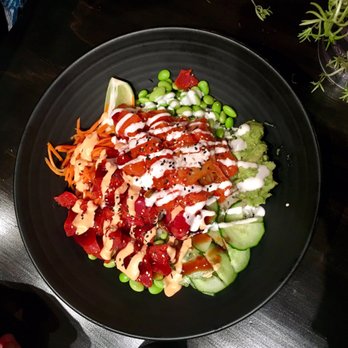 En Hakkore 2.0 - Half spicy tuna, half kimchi salmon poke bowl. - Asian Fusion Near Me - Chicago, Illinois