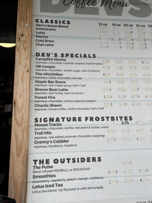 Menu photo 1 Dev's Coffee Bar Vancouver, WA