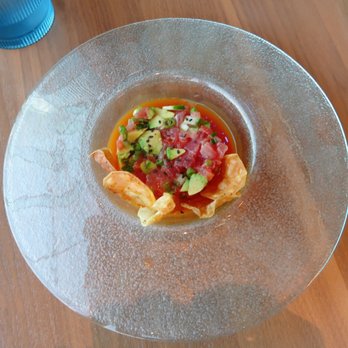 Atlantic - Ahi Tuna Tartare: Watermelon, Avocado, Cucumber, Sesame Seeds, Truffle Yuzu Sauce - Seafood Near Me - Orlando, Florida Atlantic - Ahi Tuna Tartare: Watermelon, Avocado, Cucumber, Sesame Seeds, Truffle Yuzu Sauce - Seafood Near Me - Orlando, Florida