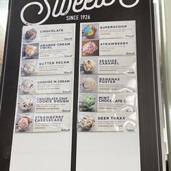 Sebree Dairy Bar - Ice cream menu