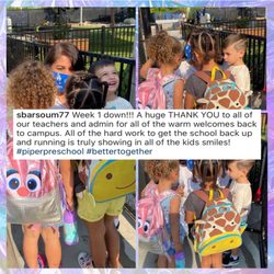 Piper Preschool - Families can rest easy with their children safe and sound back to school.