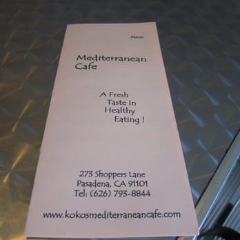 Kokos Mediterranean Cafe - Greek Near Me - Pasadena, California Kokos Mediterranean Cafe - Greek Near Me - Pasadena, California