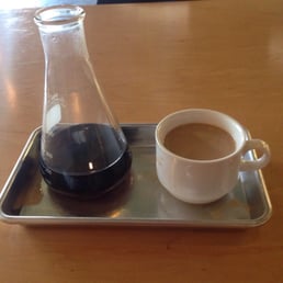 Decaf cafe con leche. Best decaf I've had in a long time. Decaf cafe con leche. Best decaf I've had in a long time.