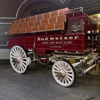 Budweiser Brewery Experience - Budweiser cart inside of the horse stable - Beer Tours Near Me - Saint Louis, Missouri Budweiser Brewery Experience - Budweiser cart inside of the horse stable - Beer Tours Near Me - Saint Louis, Missouri