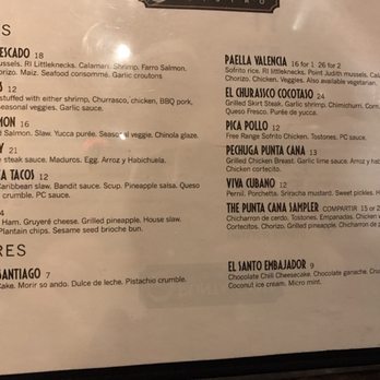 Punta Cana Bistro - The menu. - Dominican Near Me - Providence, Rhode Island