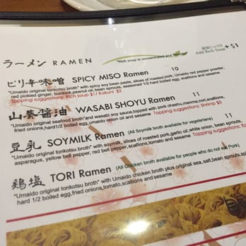 Hajime - Ramen menu - Ramen Near Me - Atlanta, Georgia