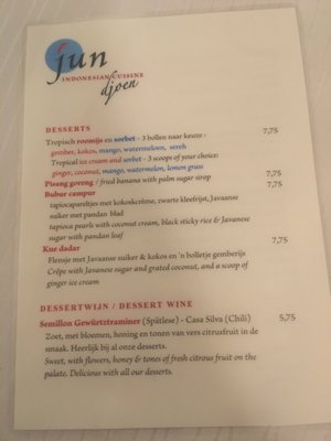 Menu photo 3 Restaurant Jun Amsterdam, NH