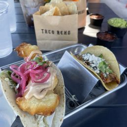 Chicken Tinga Taco and Mahi Taco Chicken Tinga Taco and Mahi Taco