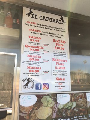 Menu photo 2 Tacos El Caporal piru  Piru, CA