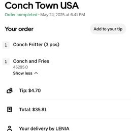 Look under conch and fries what is that number smh...