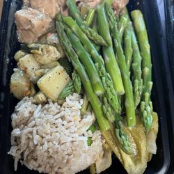 AZ Tastebuds Meal Prep - Pork, brown rice, potatoes, asparagus