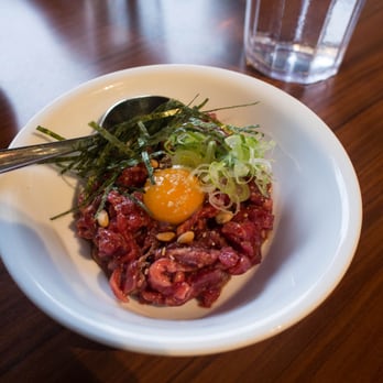 G-men Ramen - Rare Beef Tartare with Quail Egg - Ramen Near Me - Richmond, British Columbia G-men Ramen - Rare Beef Tartare with Quail Egg - Ramen Near Me - Richmond, British Columbia