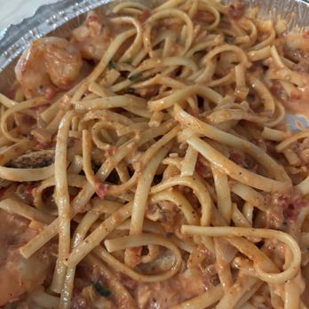 Goodfellas Pizzeria - Shrimp Sinatra also halfway eaten already - Pizza Near Me - Sanford, Florida