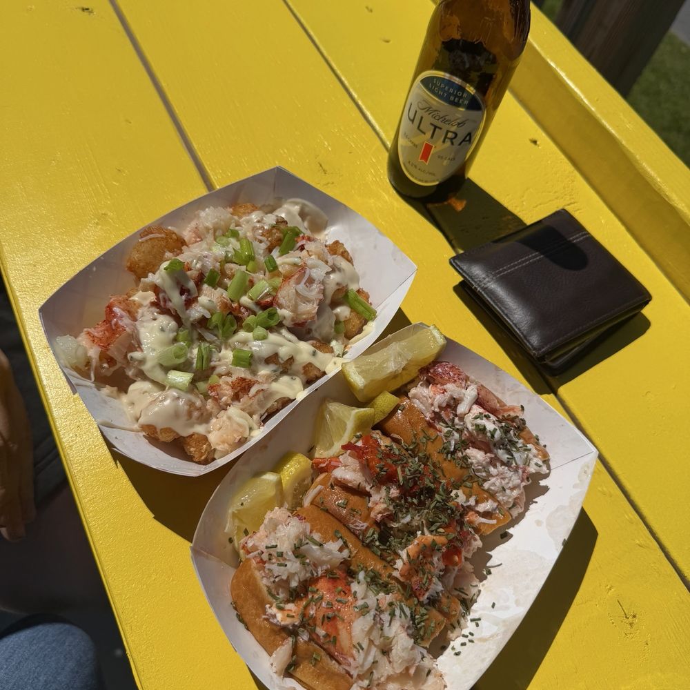 lovster roll flight and loaded tater tots