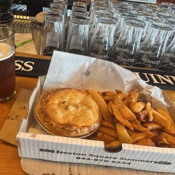 The Cod Father - Curried chicken pie and chips.  Plus a pint of Old Speckled Hen - Fish & Chips Near Me - Summerville, South Carolina