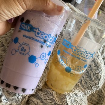 Milk Tea Lab - Peach Green Tea and Taro Smoothie - Bubble Tea Near Me - San Diego, California Milk Tea Lab - Peach Green Tea and Taro Smoothie - Bubble Tea Near Me - San Diego, California