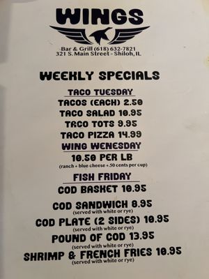 Menu photo 2 Wings of Shiloh Shiloh, IL