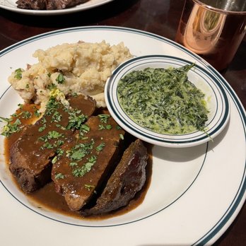 Daily Grill - Homestyle Meatloaf with Mashed Potatoes and Creamed Spinach - American Near Me - Los Angeles, California