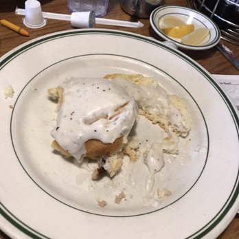 Lumberjacks Restaurant - A half piece of biscuit and gravy - American Near Me - Stockton, California