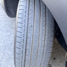 A punctured tire