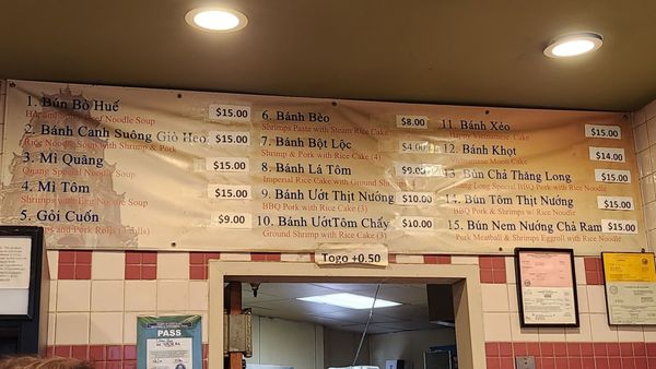 Menu photo 1 Quan Hue Restaurant San Jose, CA