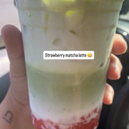 Strawberry matcha latte Strawberry matcha latte