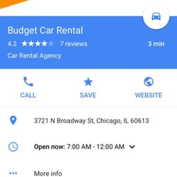 Budget Rent-A-Car - Lakeview - Don't be mislead. THEY CLOSE AT NOON ON SUNDAYS, so if you're late even by 3 minutes, you won't get your car.