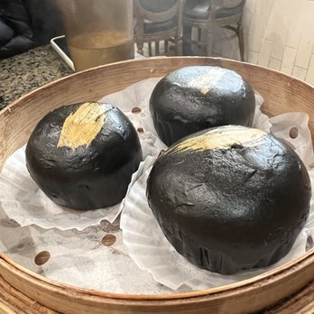 Brochette Dumpling - 15. Black goldenSteamed Bun with Custard & Egg Yolk Filling (3 Pieces) - Dim Sum Near Me - San Francisco, California