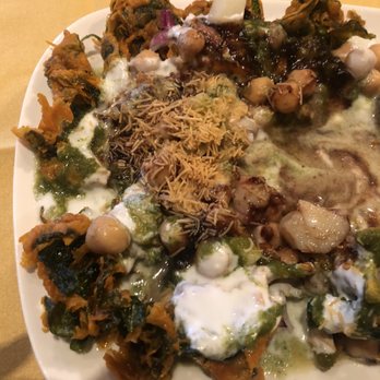Saffron Indian Kitchen - Saag Chaat. This was their special in the indoor dinning menu- $7 I wish they will add it to their ubereats menu. This is my favorite dish - Indian Near Me - Bala Cynwyd, Pennsylvania