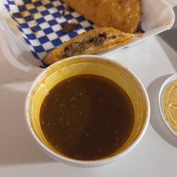 Quesa-Birria with Consume de birria