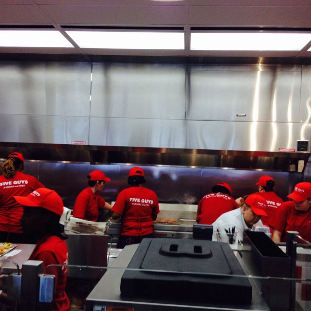 Five Guys - Crew making my mayo mushroom cheese burger - Burgers Near Me - St. Joseph, Michigan