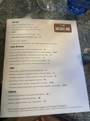 Menu photo 4 The Anchovy Bar San Francisco, CA Menu photo 4 The Anchovy Bar San Francisco, CA