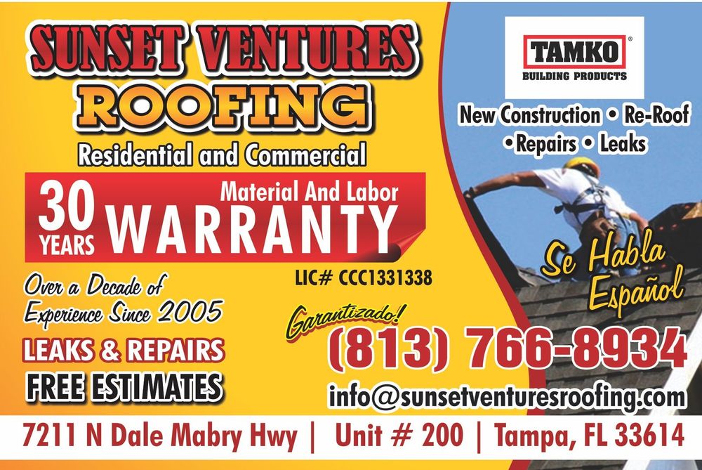 Slide of Sunset Ventures Roofing