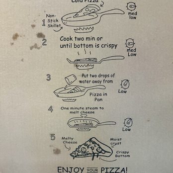 Old School Pizzeria - Reheat pizza directions - how cool!  Love the "step-by-step" images - Pizza Near Me - Las Vegas, Nevada