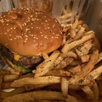Gyro World - Classic Burger with side of fries was good - Greek Near Me - Flushing, New York