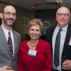Adam Dash & Associates - Adam Dash (left) at the Winter Hill Bank Loan Center Grand Opening with Bank President and CEO Sandra McGoldrick (center)
