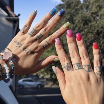 Shellac Nails & Spa - Rainbow cat eye acrylic set - Nail Salons Near Me - Sacramento, California Shellac Nails & Spa - Rainbow cat eye acrylic set - Nail Salons Near Me - Sacramento, California