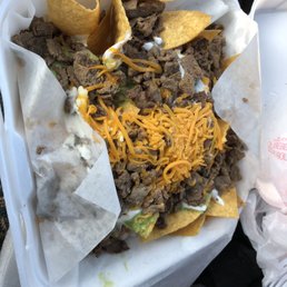 Steak nachos. They needed some salsa. Don't forget to ask. Steak nachos. They needed some salsa. Don't forget to ask.