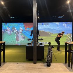 Fairways Golf Simulators - Trackman Simulator bays offering driving range, course play, drills, family games, and more.