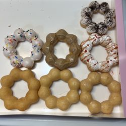 Meowchi - Cookies and cream, Birthday Cake, Coffee Caramel, Funnel Cake, Plain, and Glazed donuts