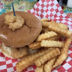 Waves Mart & Grill - Shrimp burger combo