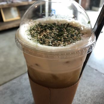 Hide Out Cafe - Seaweed tea latte (with boba) - Cafes Near Me - Rowland Heights, California