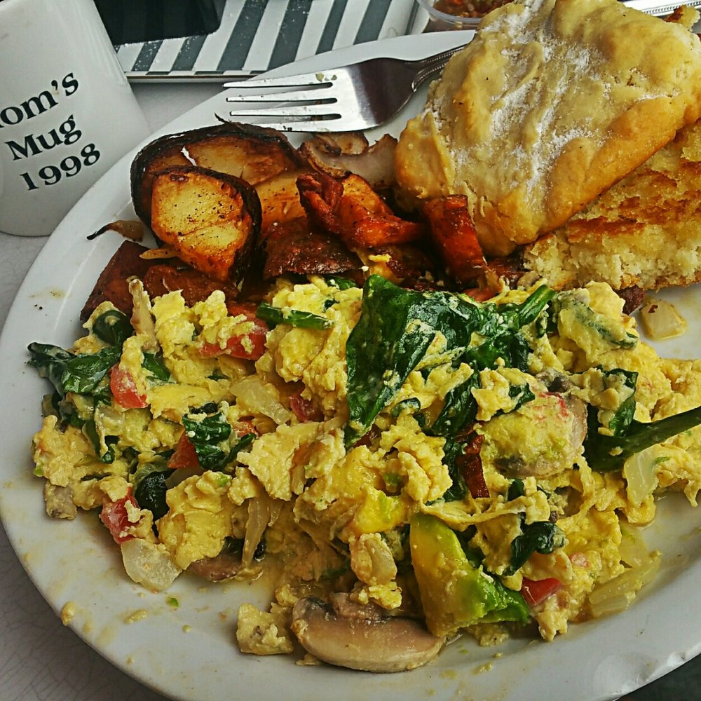 Lil'Bits - Mom's Favorite Scramble aka 'The Momlet'. Home Fries. Biscuit. - American Near Me - Grover Beach, California Lil'Bits - Mom's Favorite Scramble aka 'The Momlet'. Home Fries. Biscuit. - American Near Me - Grover Beach, California