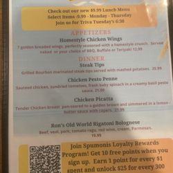 Spumoni's - Special menu