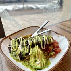 Turf Surf and Earth - Chipotle Black Bean Burger  Spanish Rice  Mexican Flavor Style