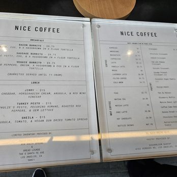 Nice Coffee - The current menu as of 7/25/24. - Coffee & Tea Near Me - Los Angeles, California Nice Coffee - The current menu as of 7/25/24. - Coffee & Tea Near Me - Los Angeles, California